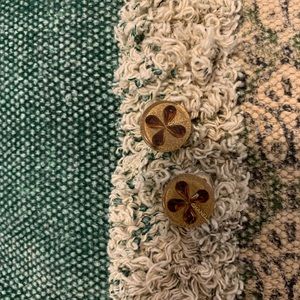 ‘01 Chanel Four Leaf Clover Resin Clip Ons